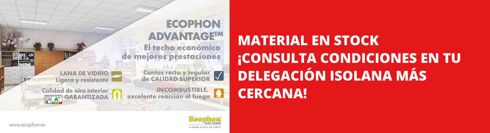 Ecophon Material en stock