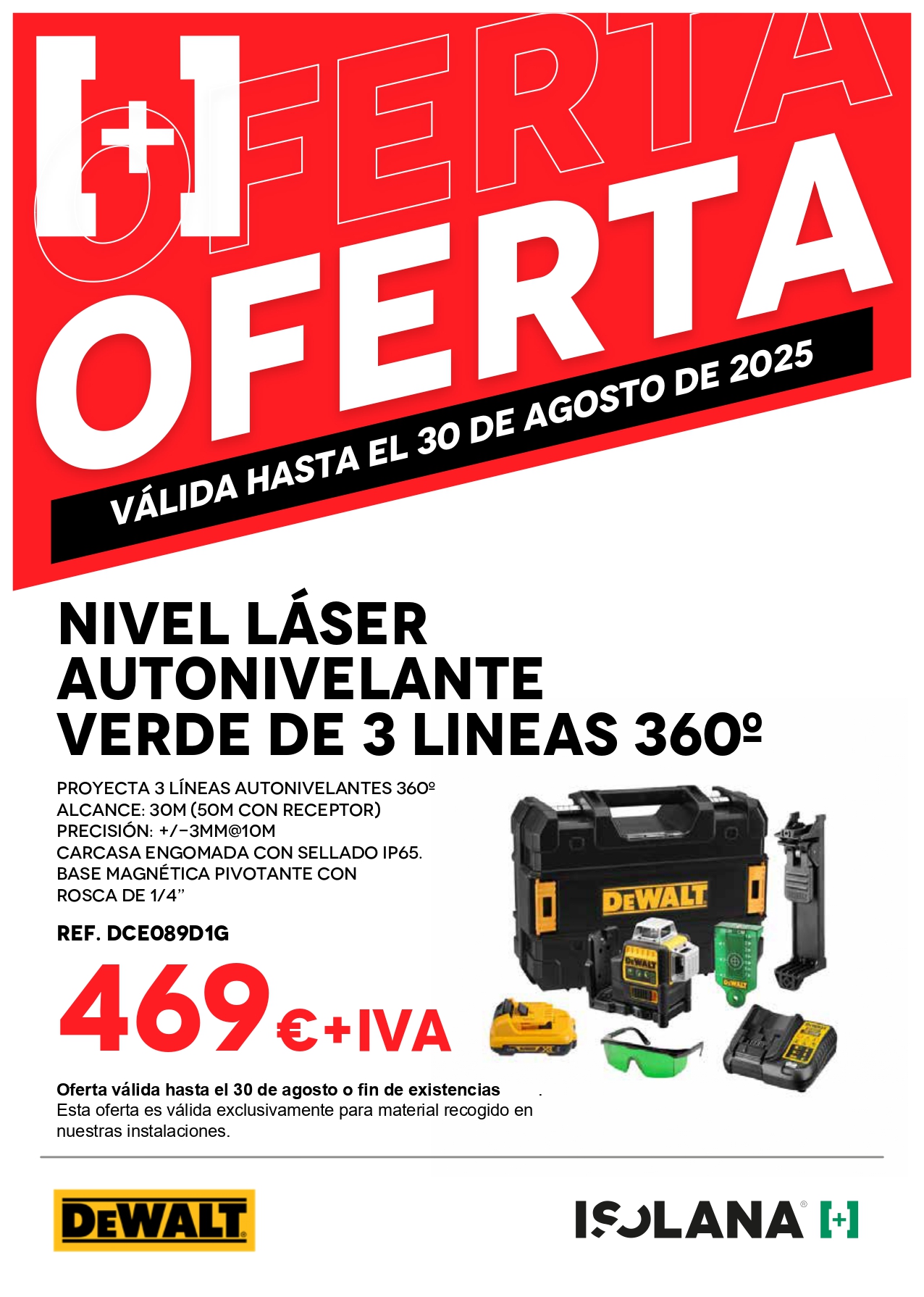 Oferta: Nivel Láser Autonivelante verde de 3 líneas 360º