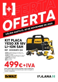Oferta: kit placa yeso XR 18V Li-Ion 5Ah DEWALT