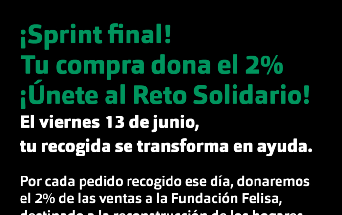 Sprint Final: ¡Tu compra de este viernes dona el 2% para reconstruir Valencia!