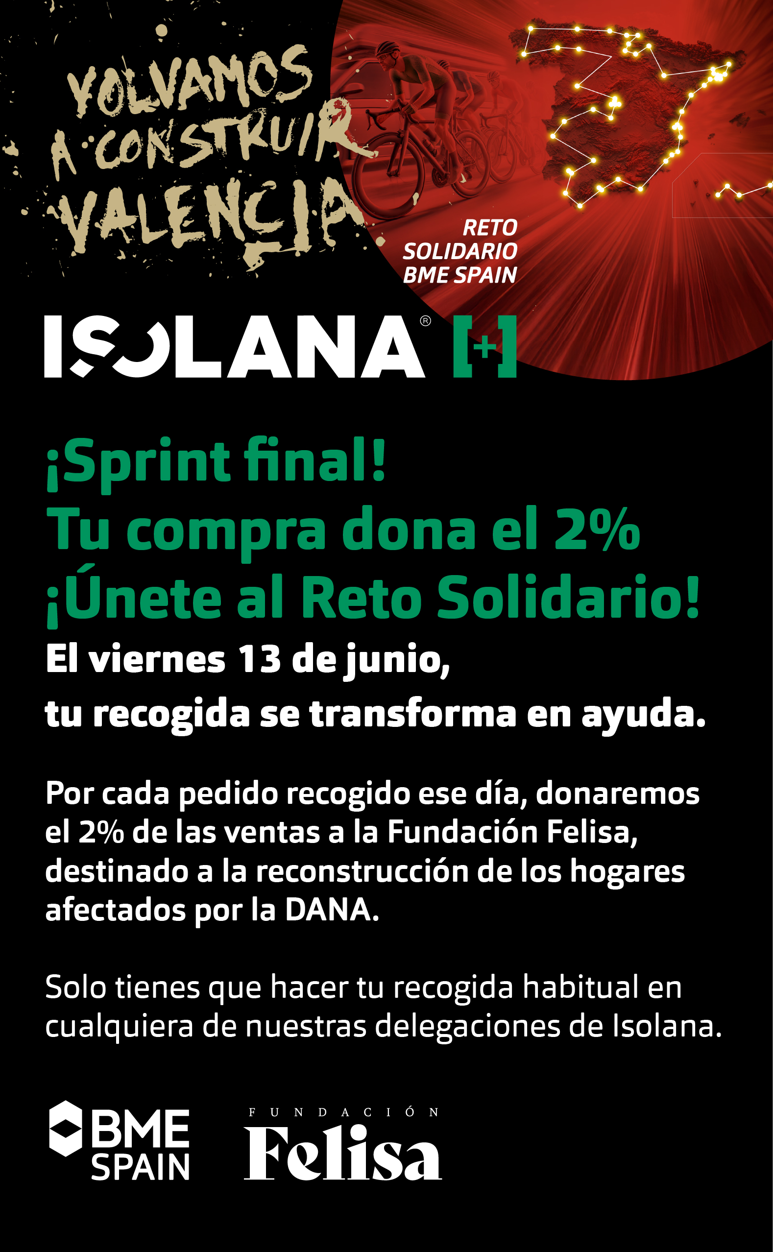 Sprint Final: ¡Tu compra de este viernes dona el 2% para reconstruir Valencia!
