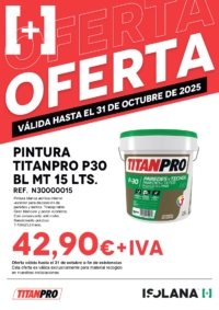Oferta: PINTURA TITANPRO P30 BL MT 15 Lts.