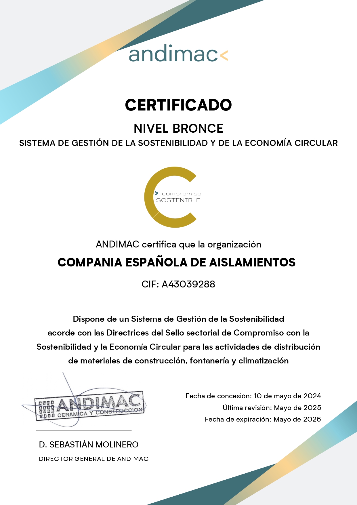 Renovación del Sello de Compromiso con la Sostenibilidad y la Economía Circular