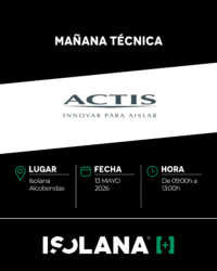 Jornada técnica ACTIS en Isolana Alcobendas [13 de mayo 2026]