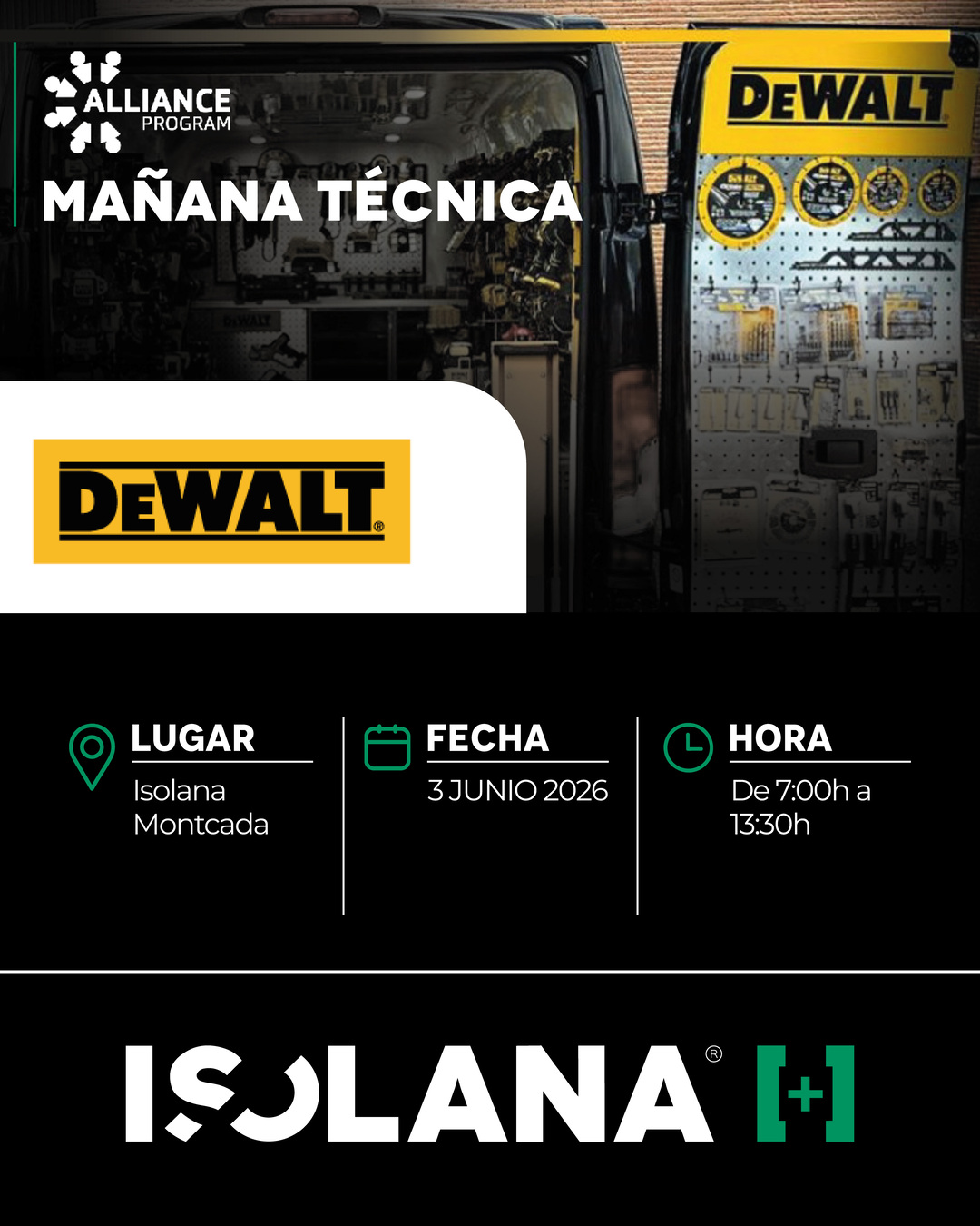 Mañana técnica DEWALT en Isolana Montcada [3 de junio]